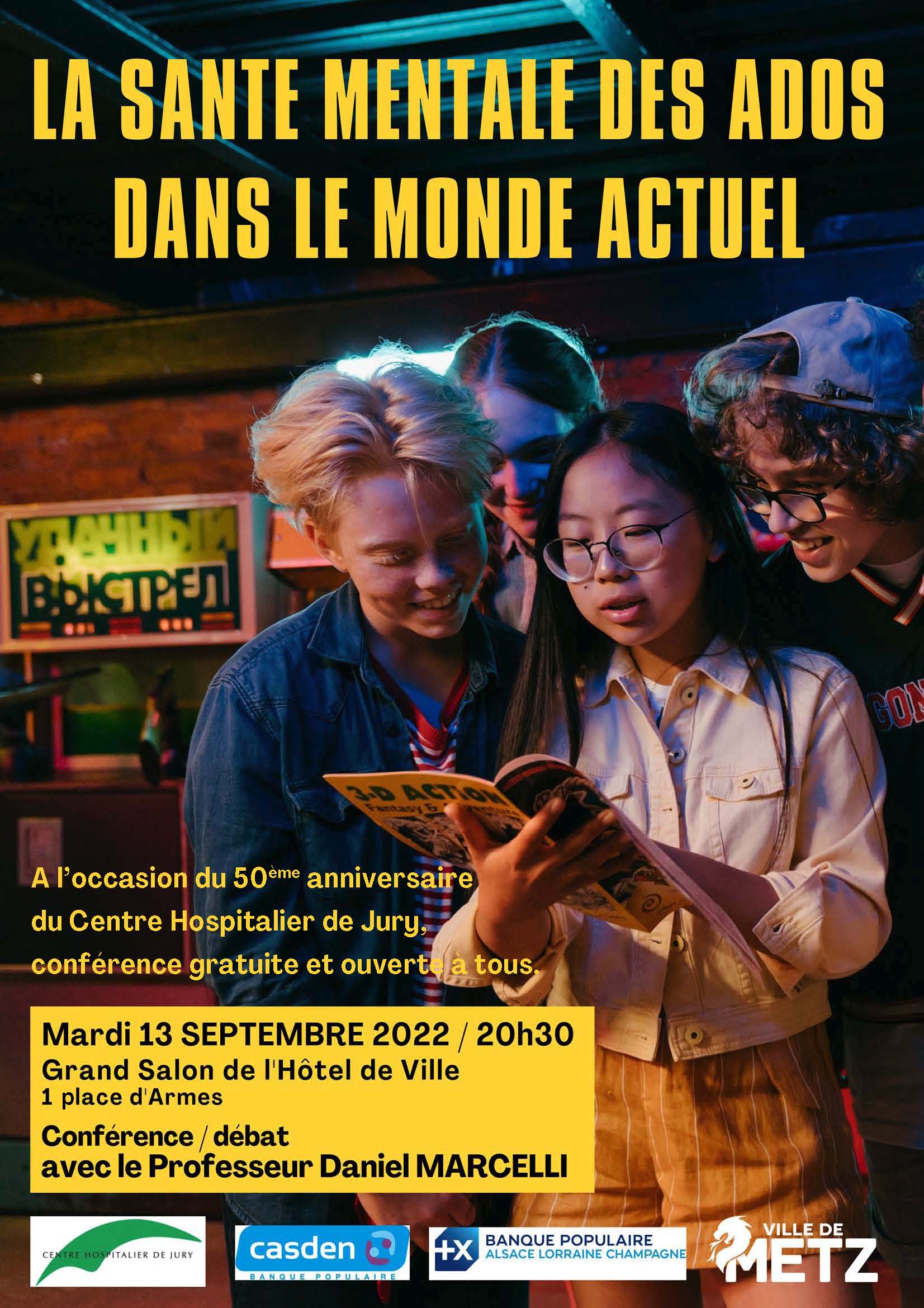 affiche conférence "santé mentale des ados" 12/09/2022