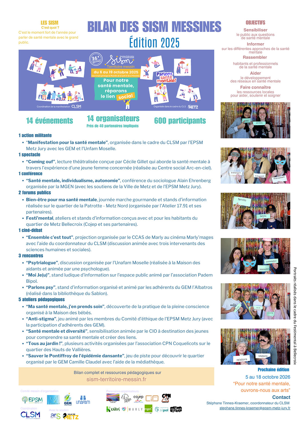 Bilan de l'édition 2025 des Semaines messines d'information sur la santé mentale