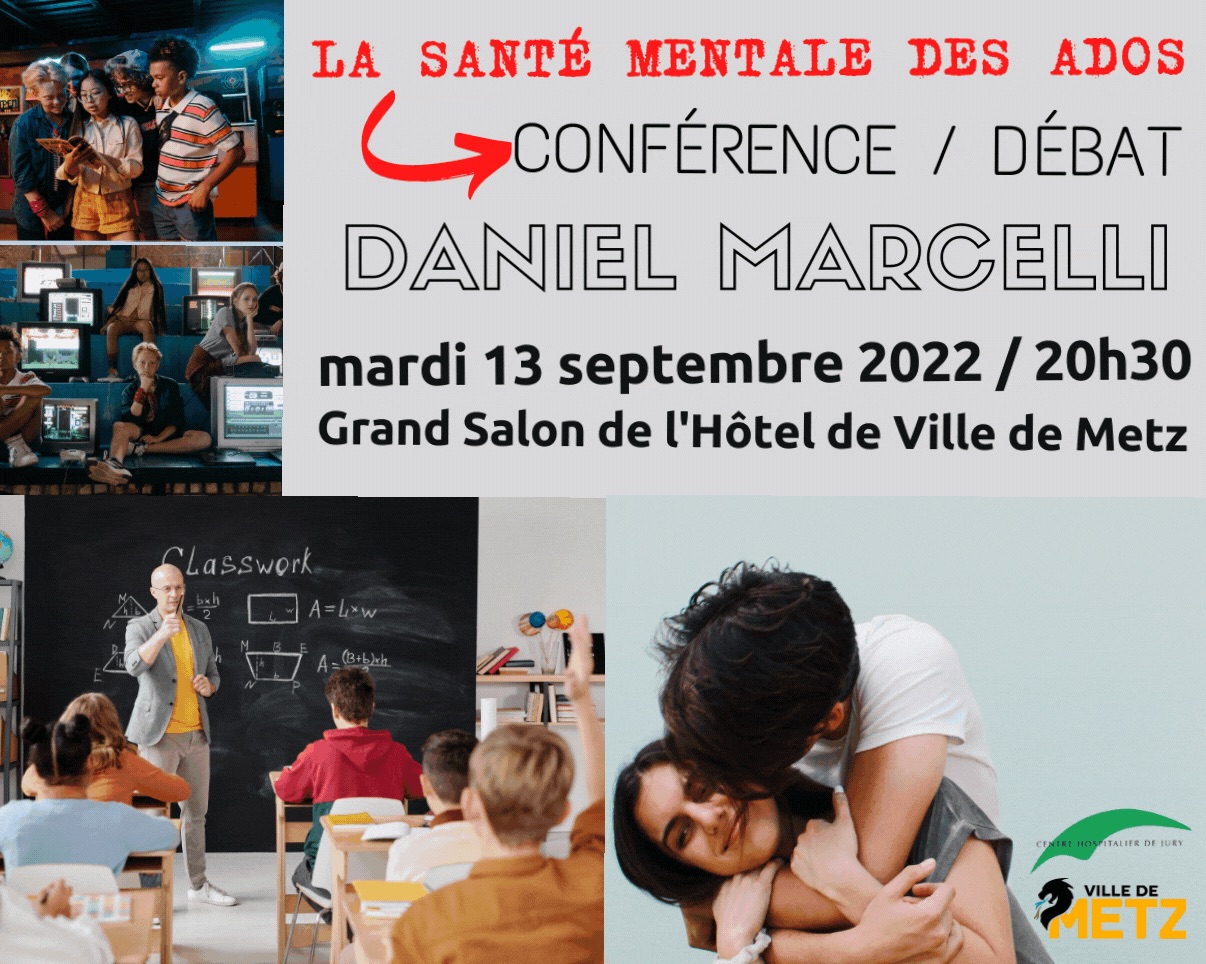Affiche conférence jeunes et santé mentale le 13 septembre 2022 à l'Hôtel de Ville de Metz